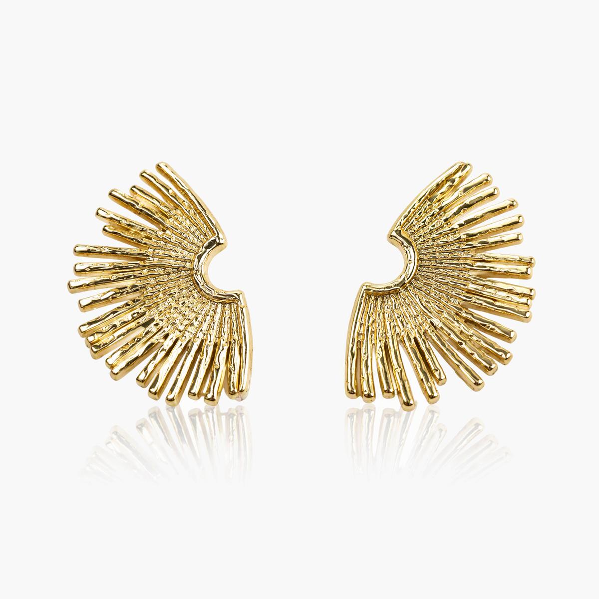 Trendy Sunburst Stud Earrings