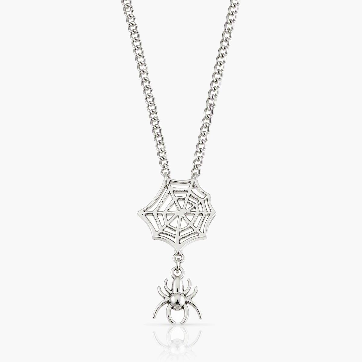 Spiderweb Charm Pendant Necklace