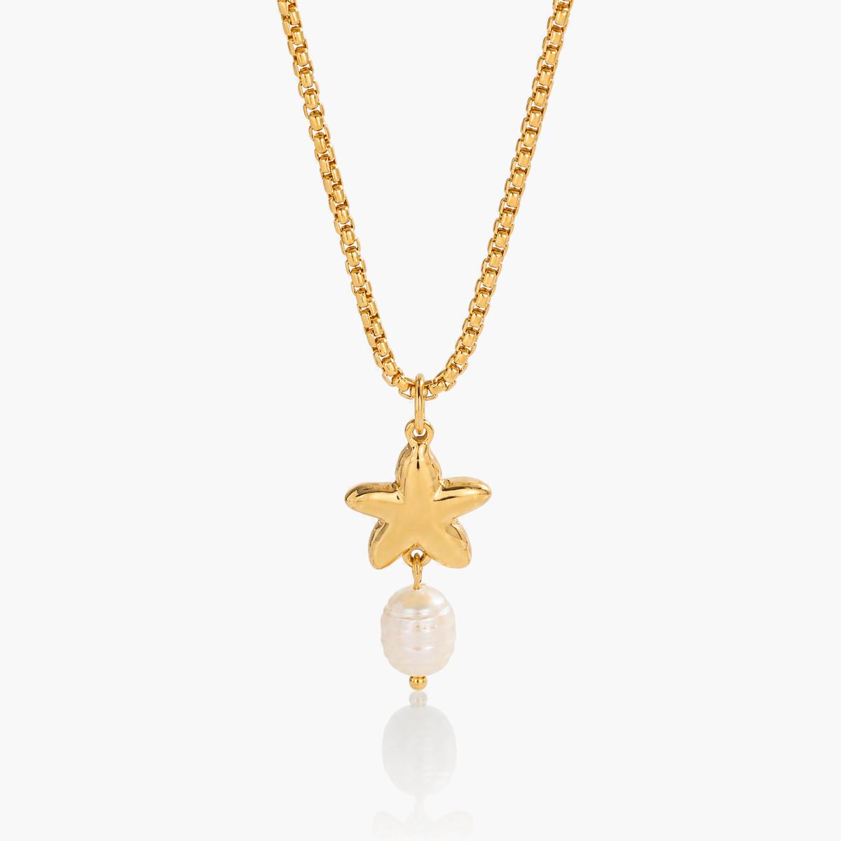 Dainty Starfish Pearl Necklace
