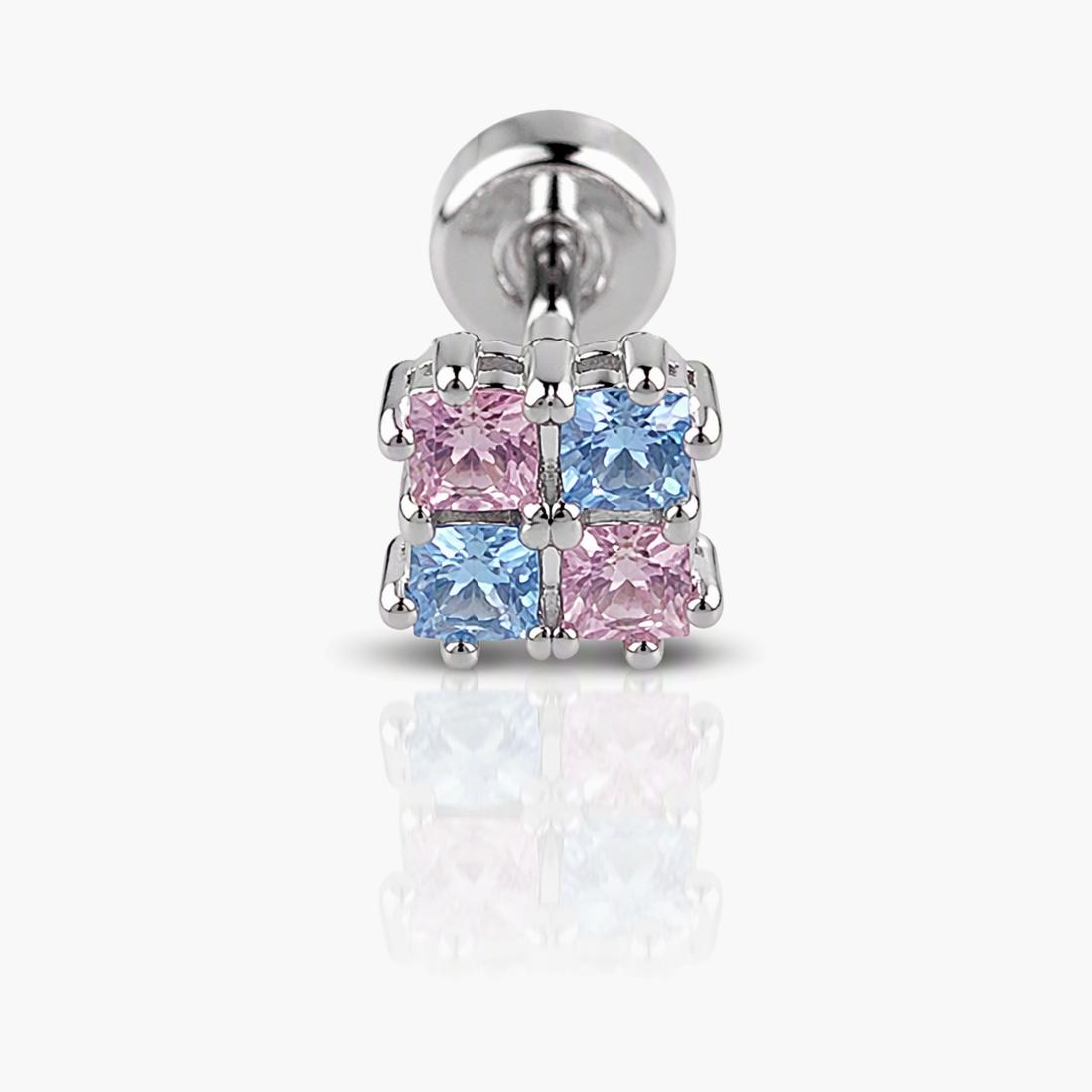 Cute Four-Stone Cluster Stud Earrings