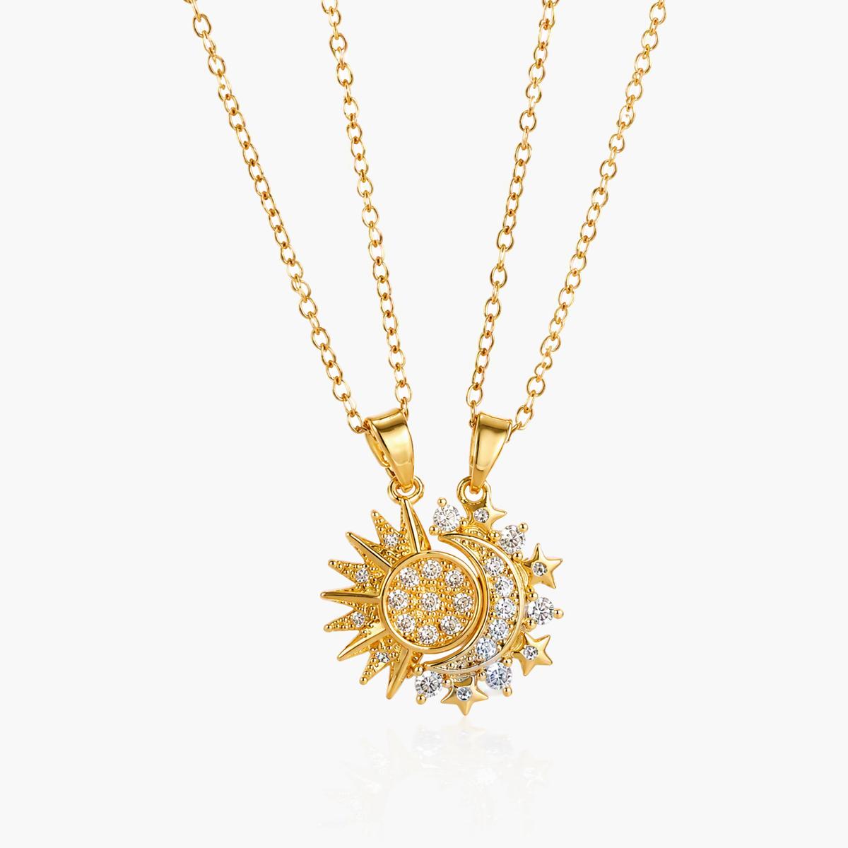 Sun And Moon Pendant Necklace