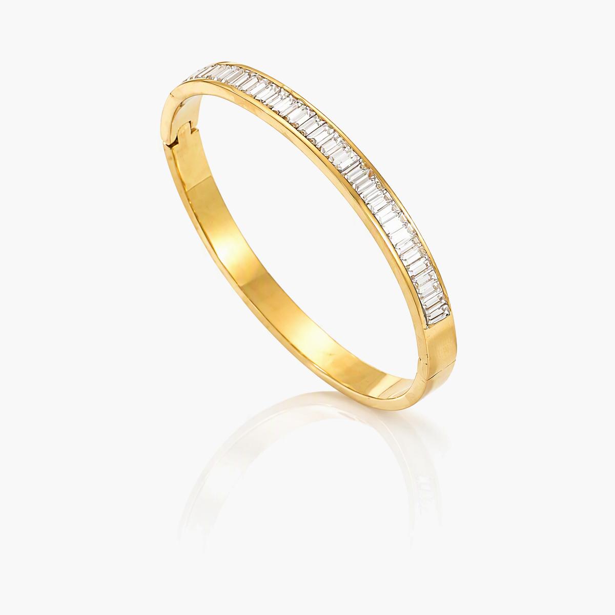 Elegant Baguette Stone Bangle