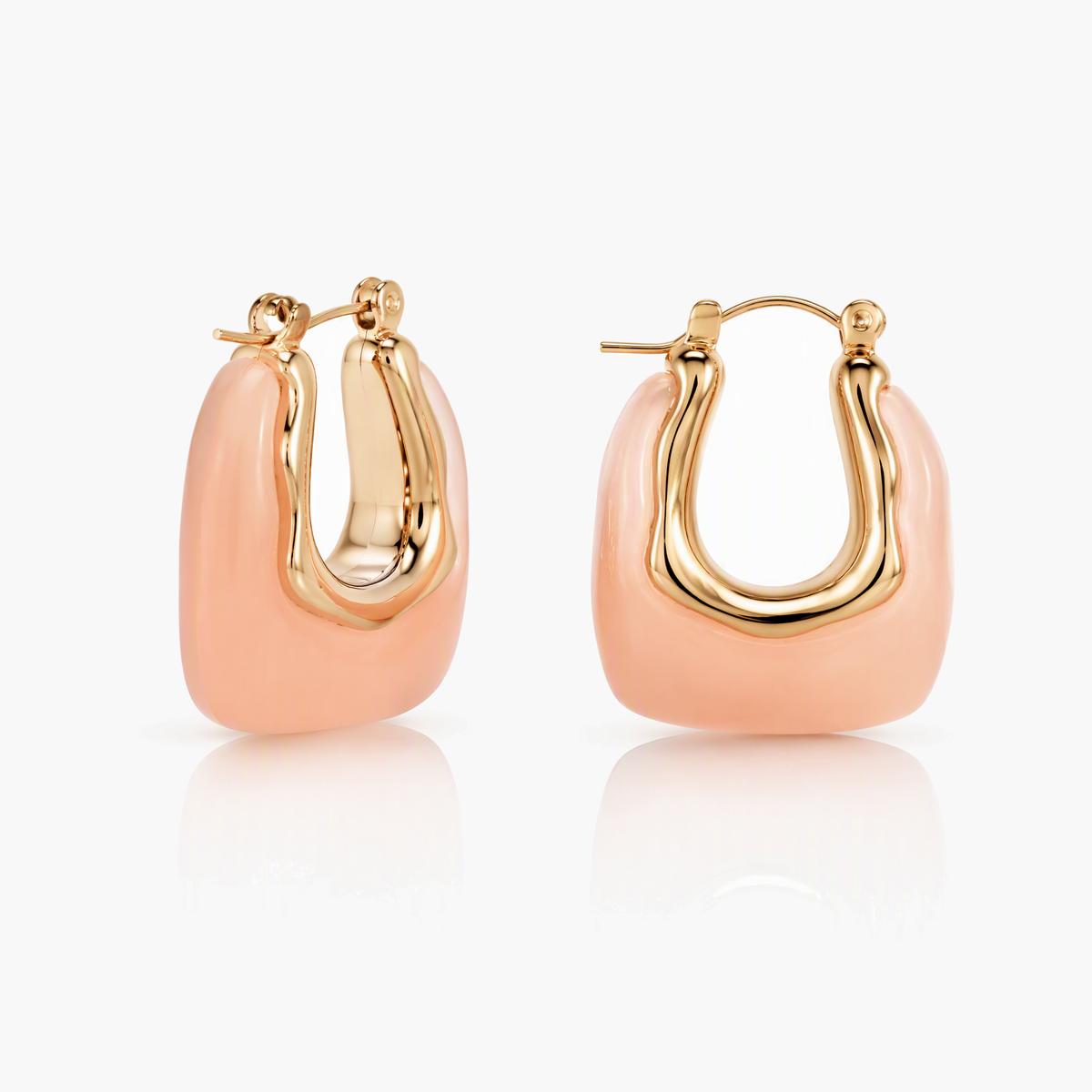 Trendy Resin U-Shape Hoop Earrings