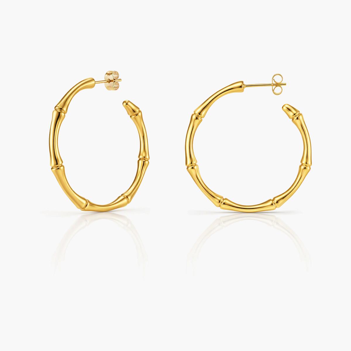 Bamboo Segment Hoop Earrings