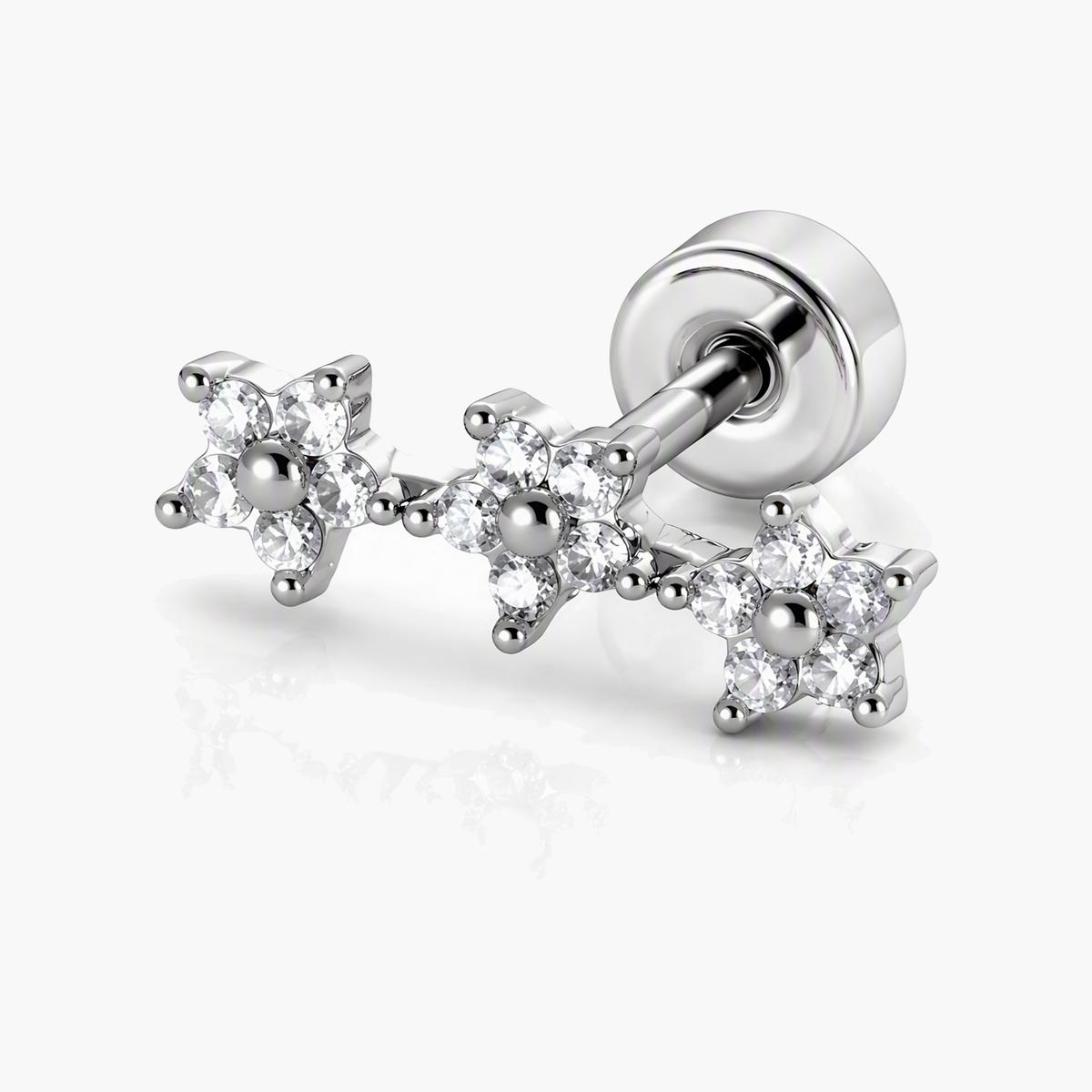 Cute Triple Star Cluster Stud Earrings