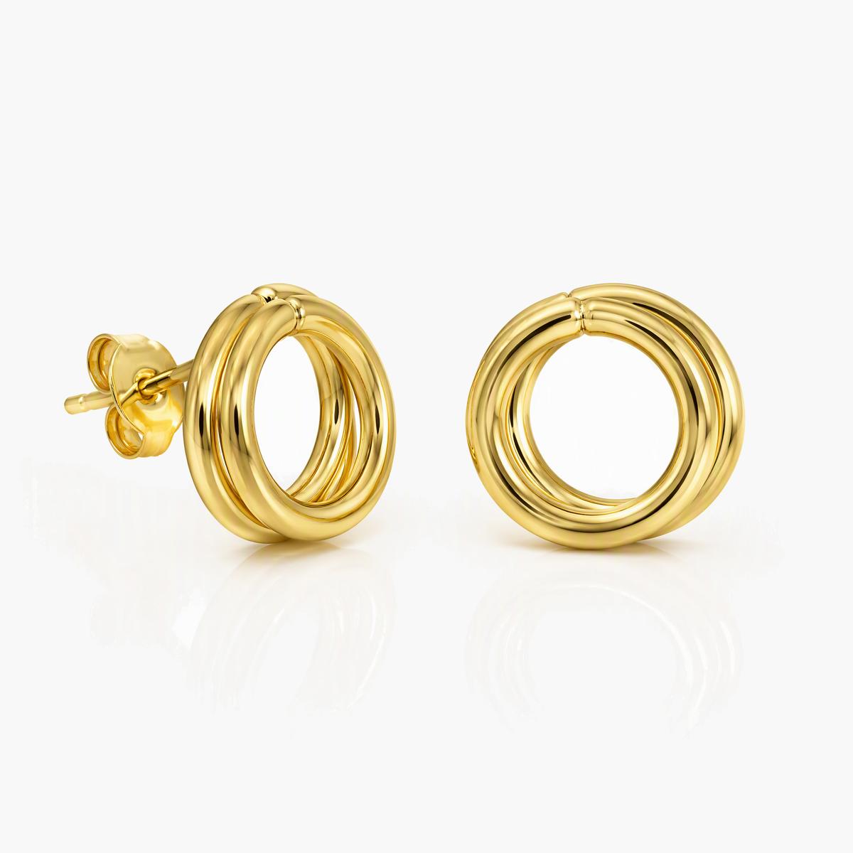 Triple Hoop Stud Earrings