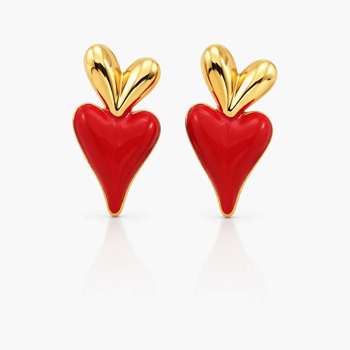 Cute Winged Heart Stud Earrings