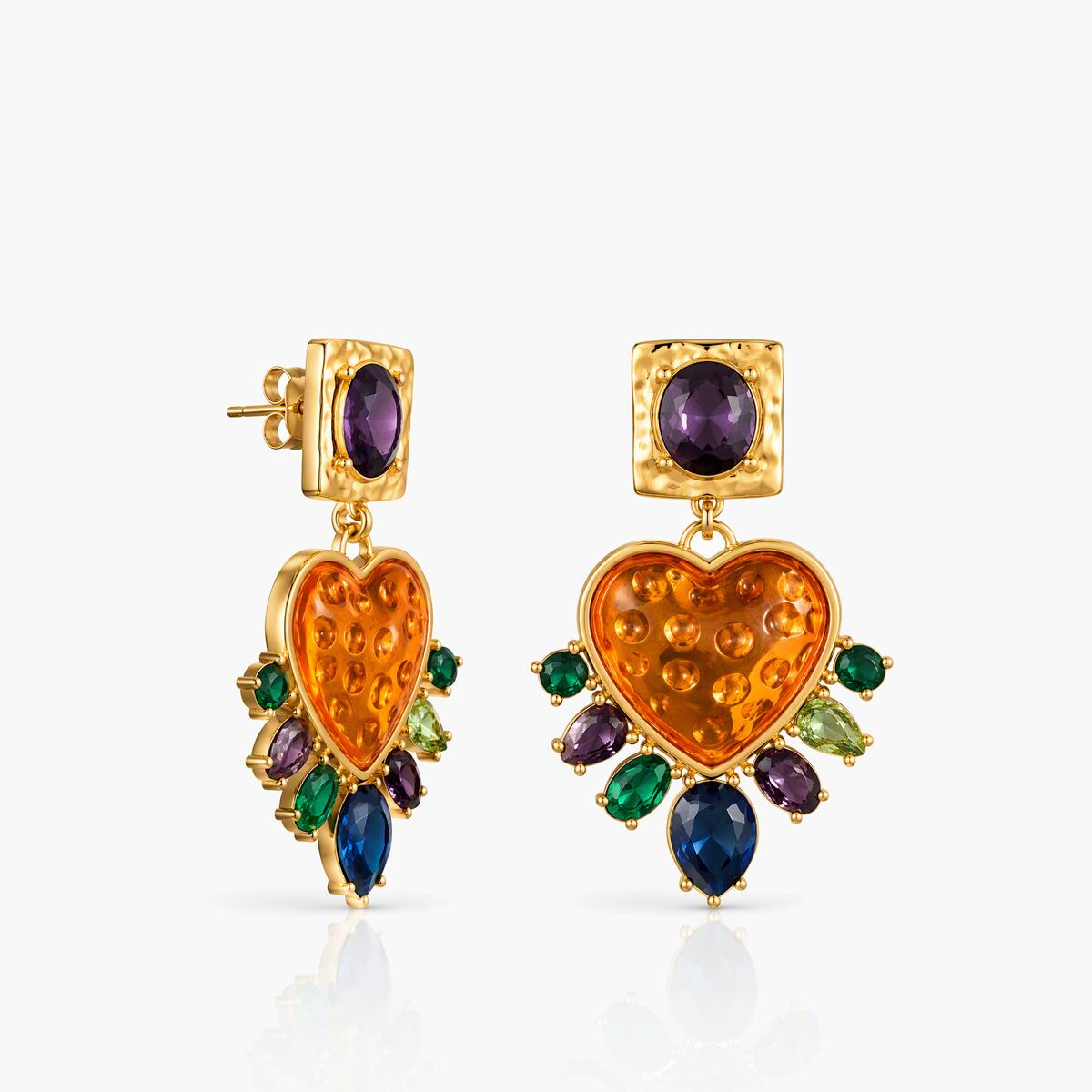 Vintage Heart Drop Earrings