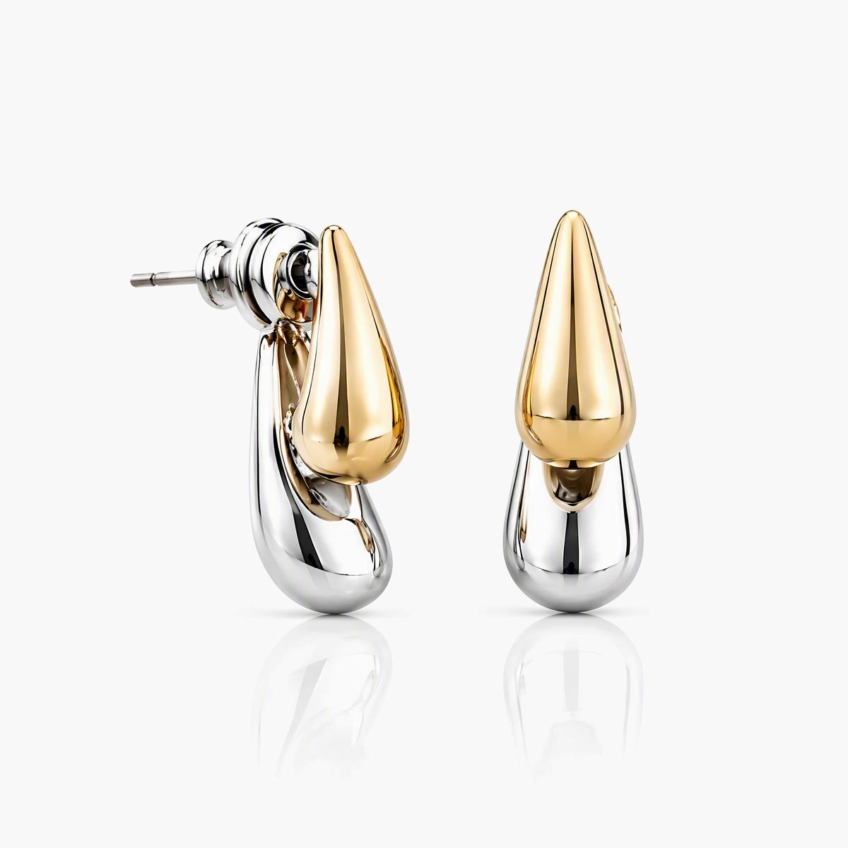 Double Teardrop Stud Earrings