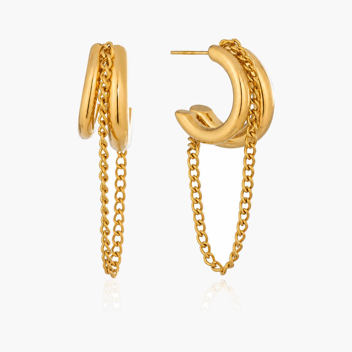 Trendy Moon Chain Drop Earrings