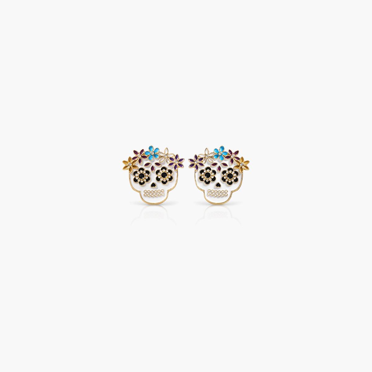 Floral Skull Brooch