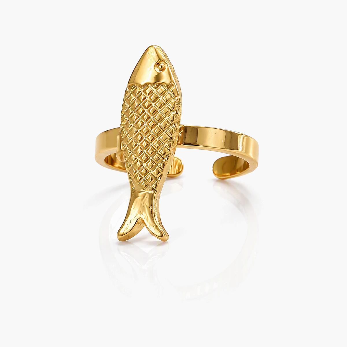 Trendy Starfish Fish Pearl Ring