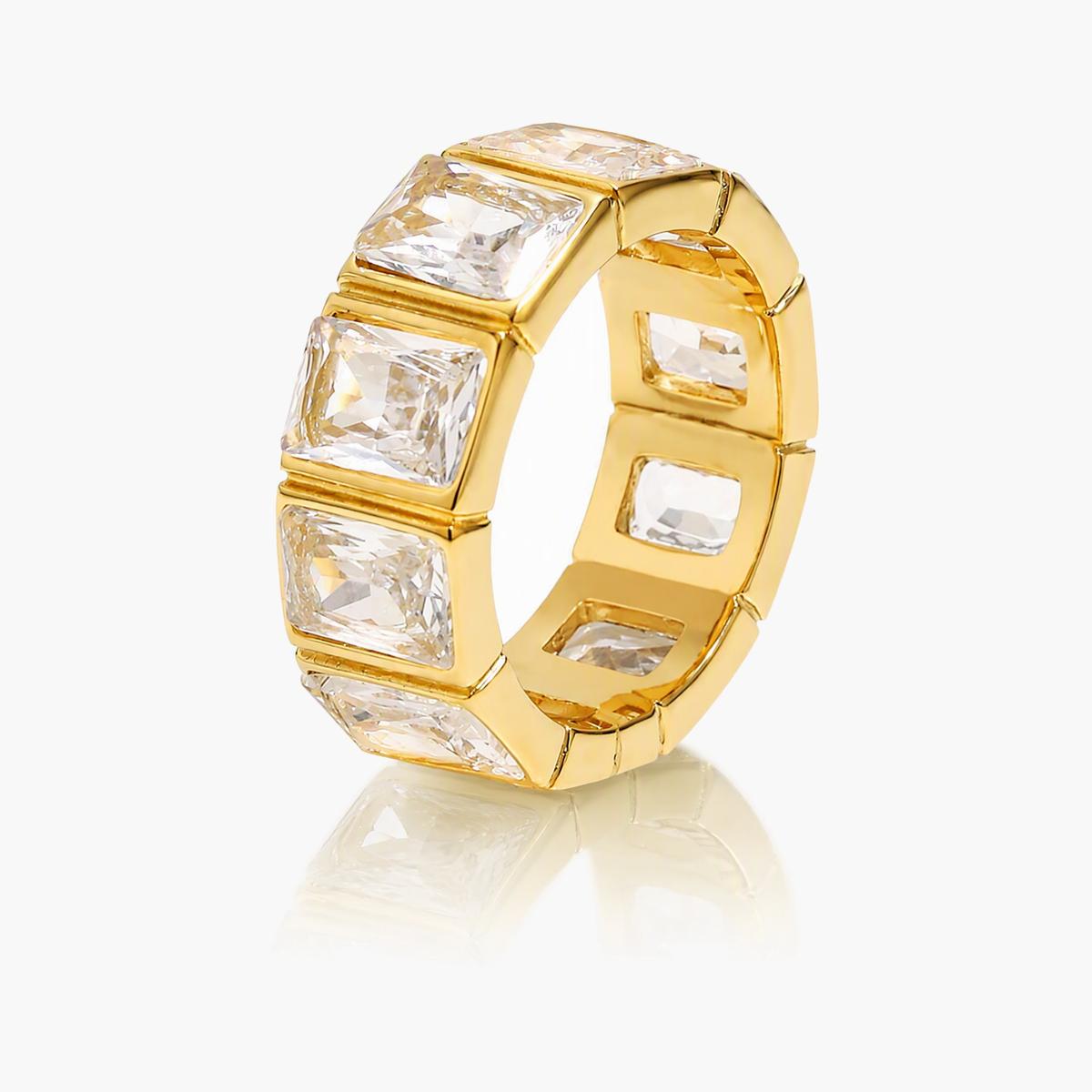 Square Stone Eternity Band Ring