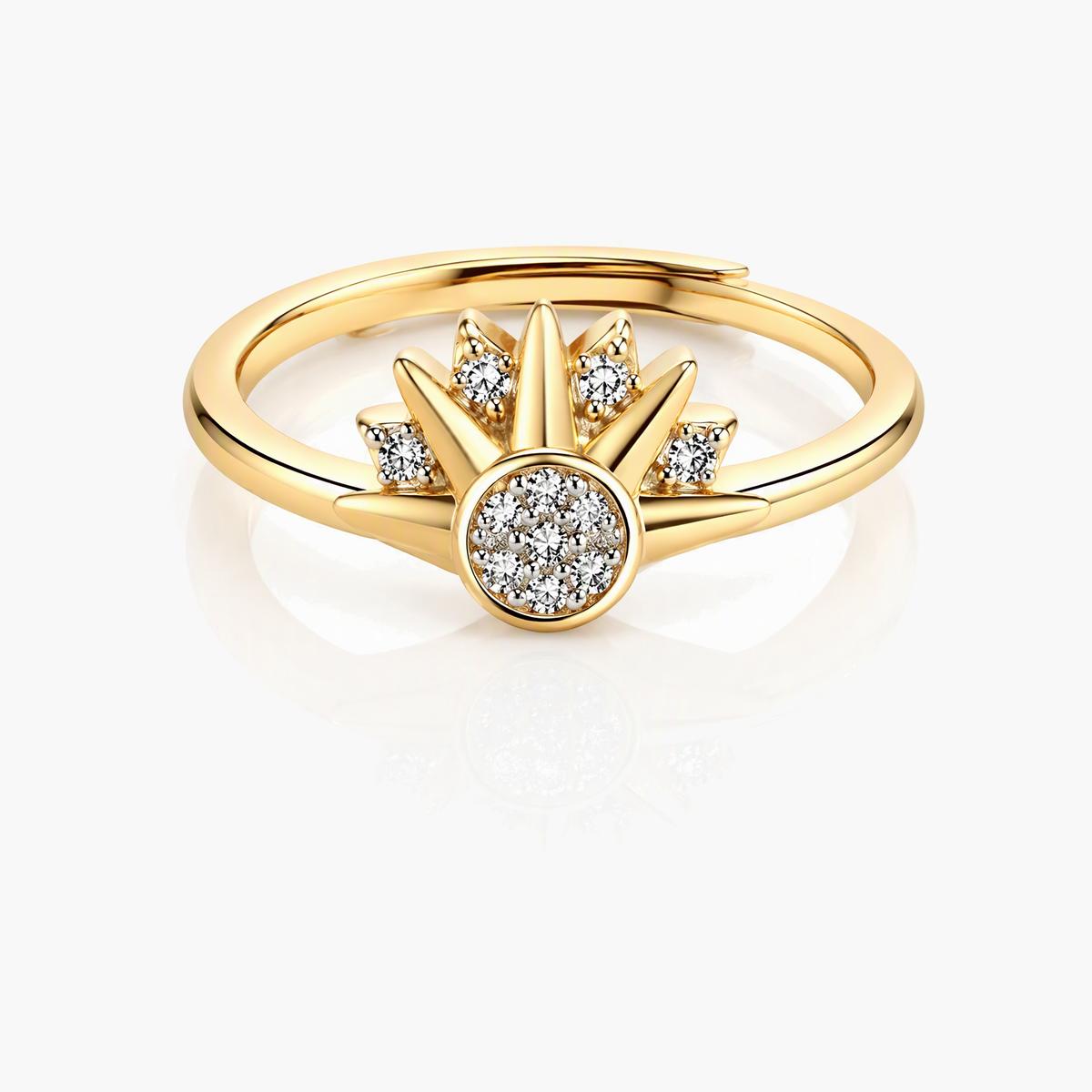 Sun and Moon Open Ring