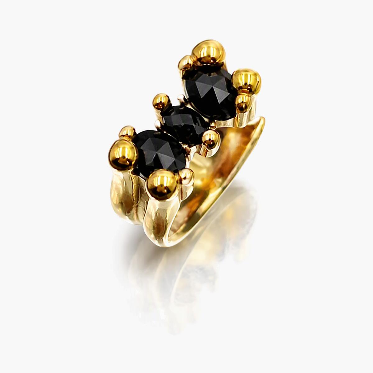 Chunky Three-Stone Cluster Ring