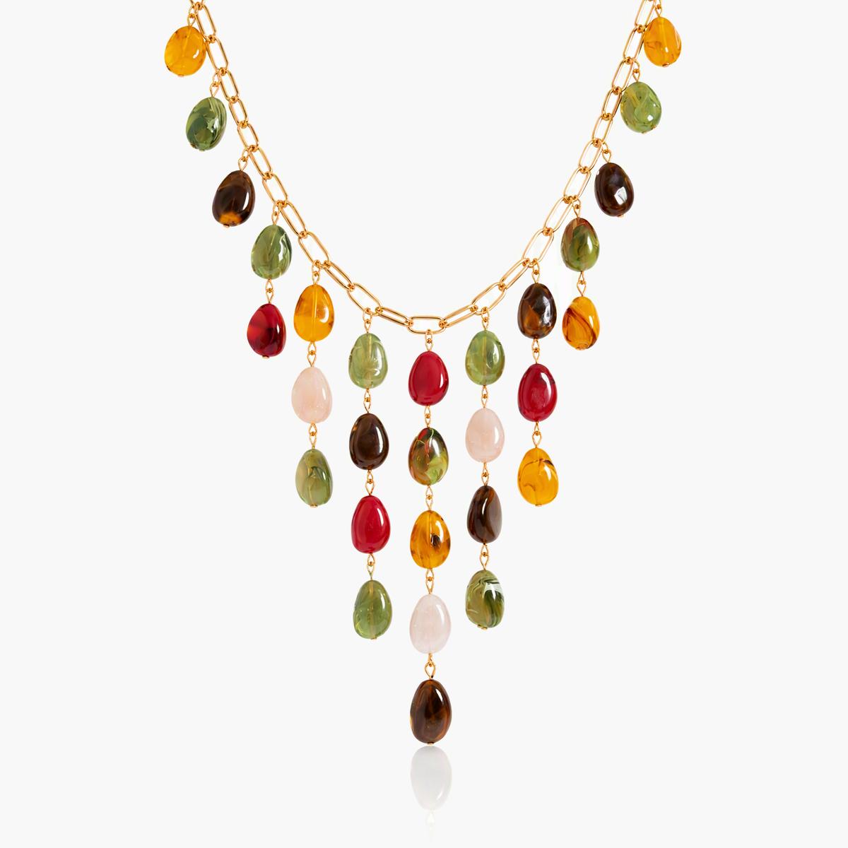Boho Multi-Stone Drop Necklace
