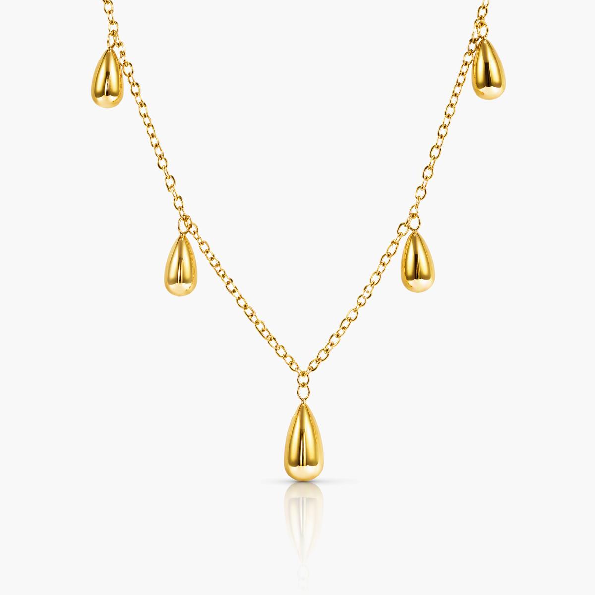 Dainty Teardrop Pearl Layered Necklace