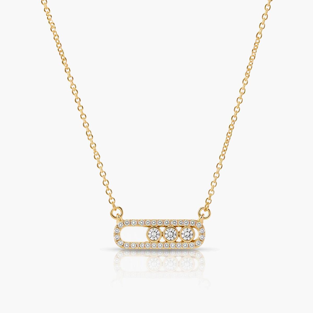 Dainty Pave Bar Pendant Necklace