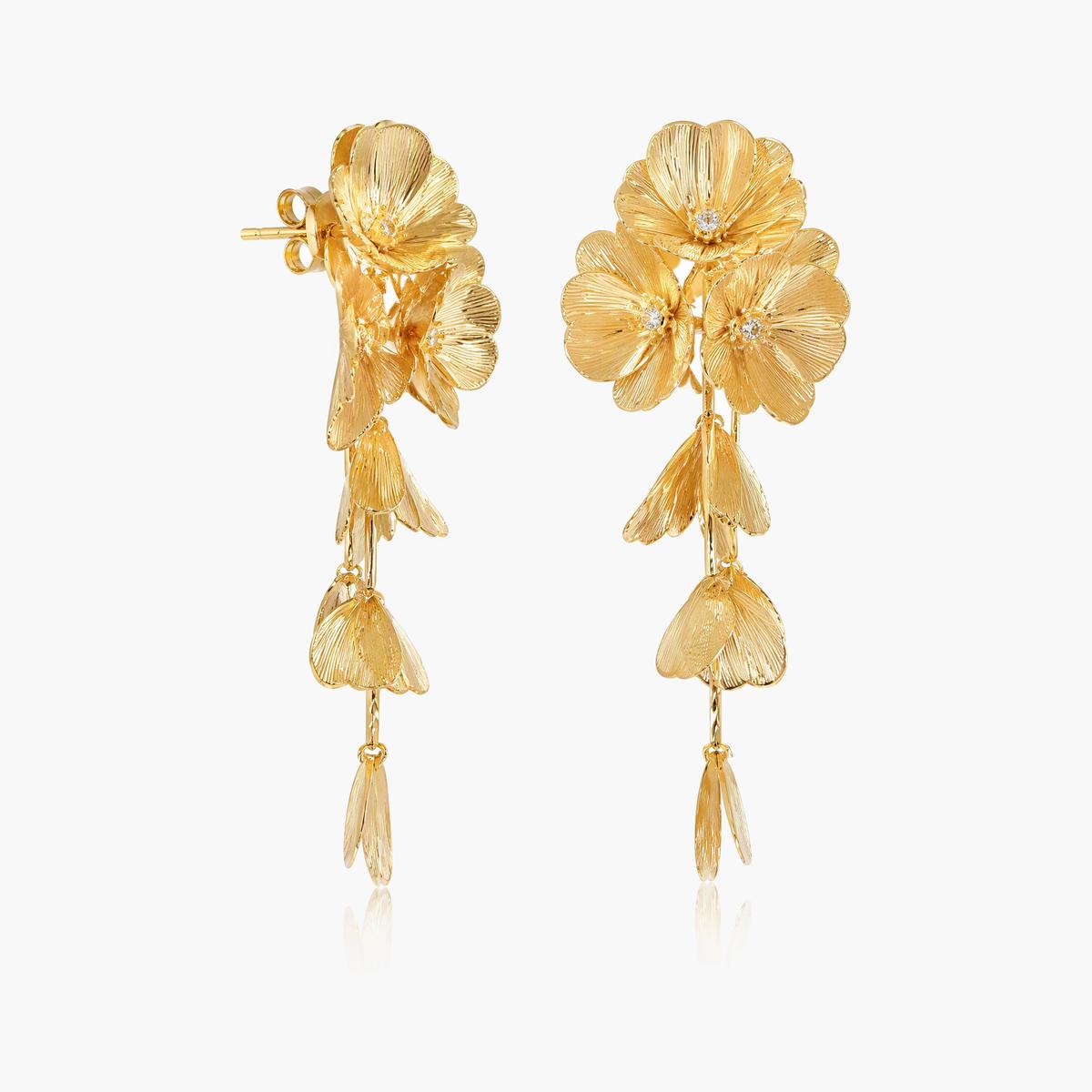 Floral Cluster Drop Earrings