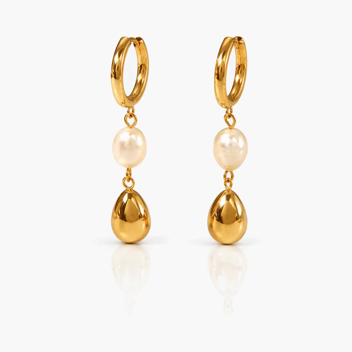 Teardrop Pearl Drop Earrings
