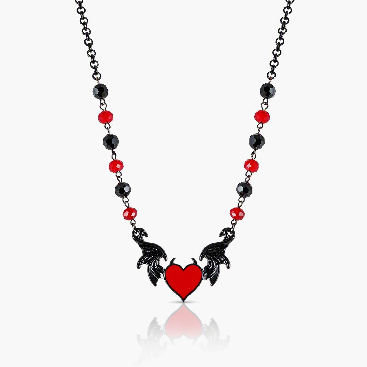 Gothic Winged Heart Necklace