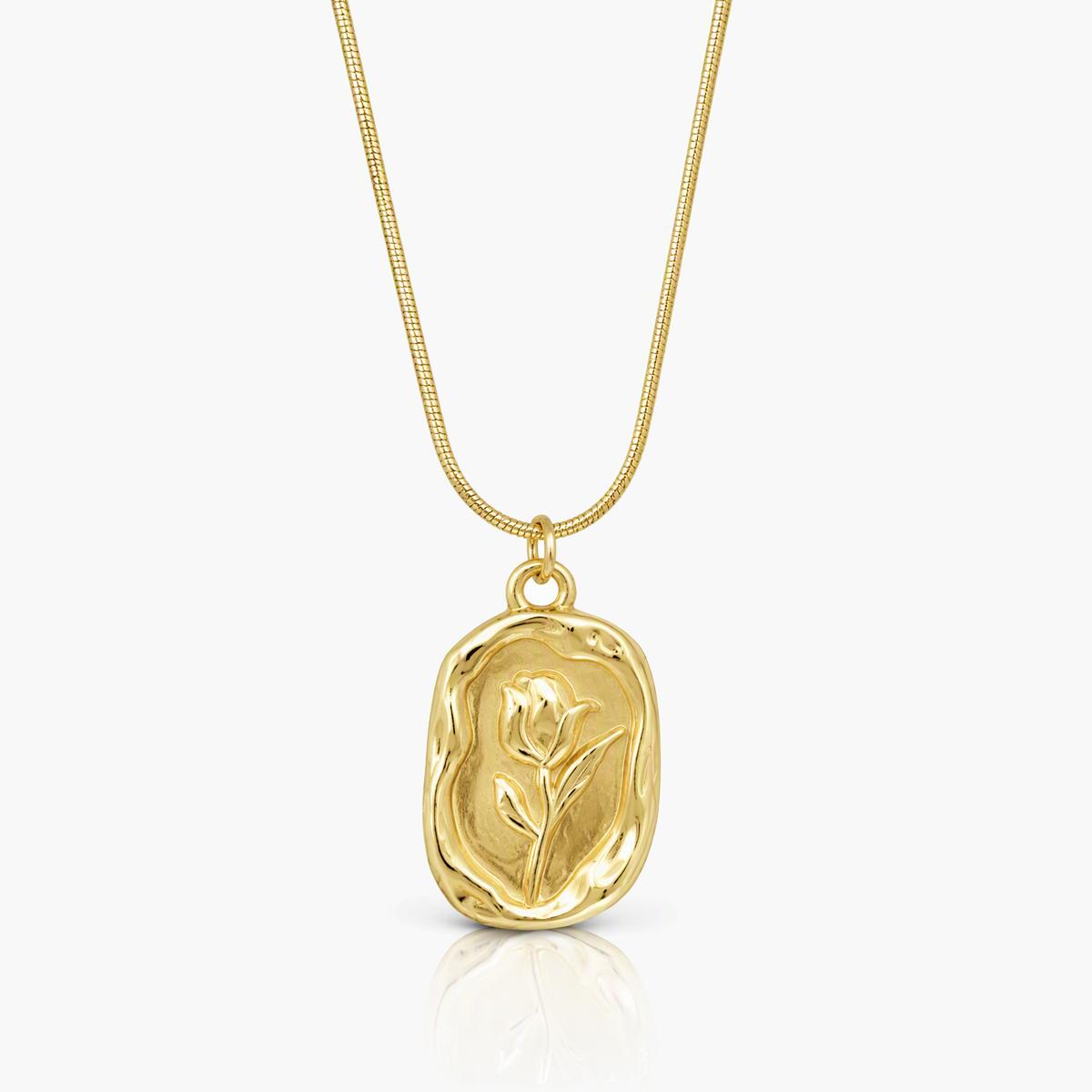 Dainty Tulip Pendant Necklace