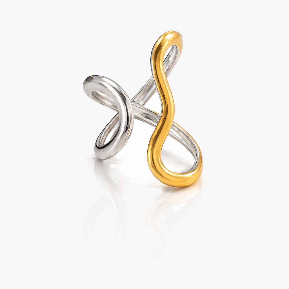 Trendy Infinity Open Cuff Ring