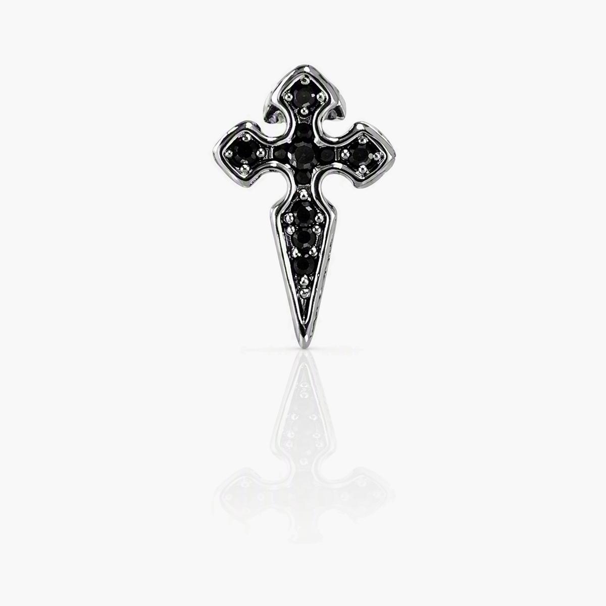 Gothic Cross And Heart Stud Earrings