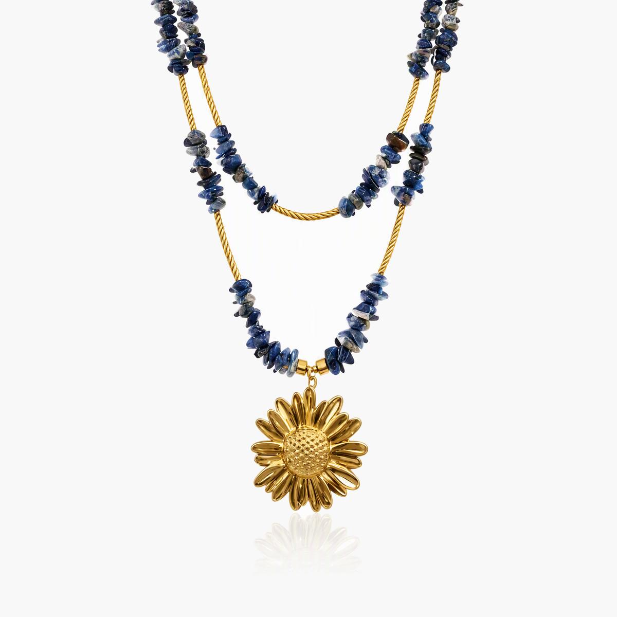 Boho Sunflower Pendant Necklace
