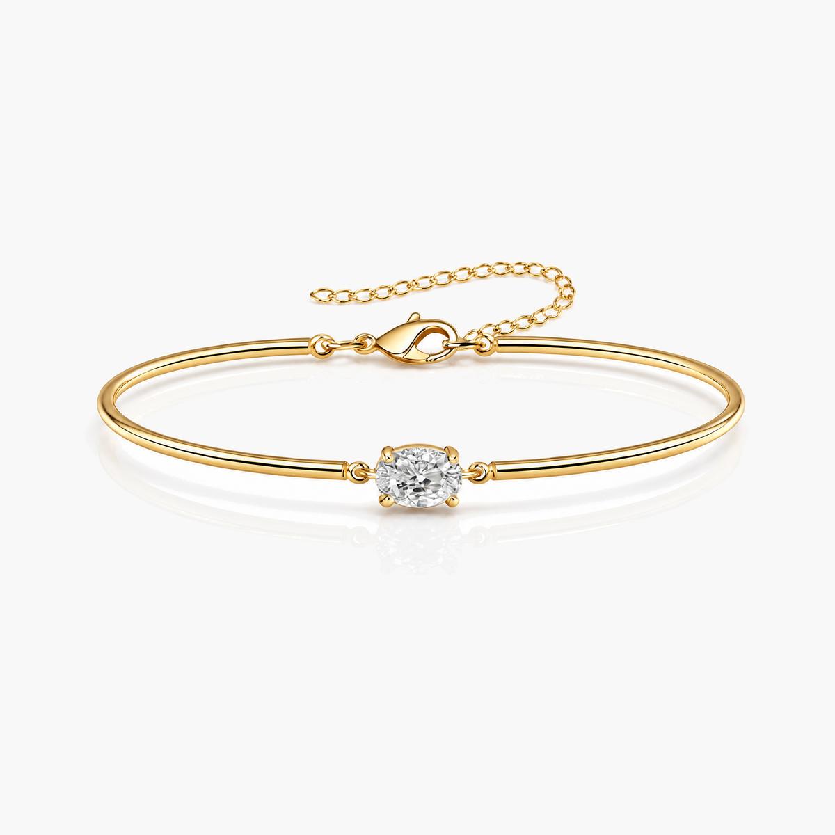 Minimalist Single Stone Bangle
