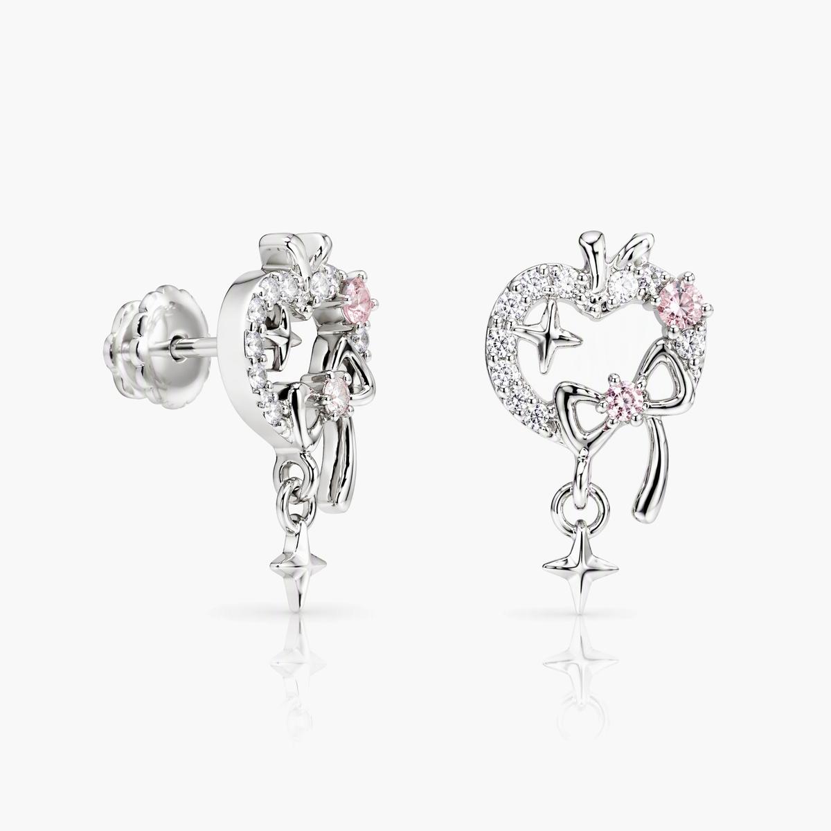 Cute Apple Bow Drop Earrings
