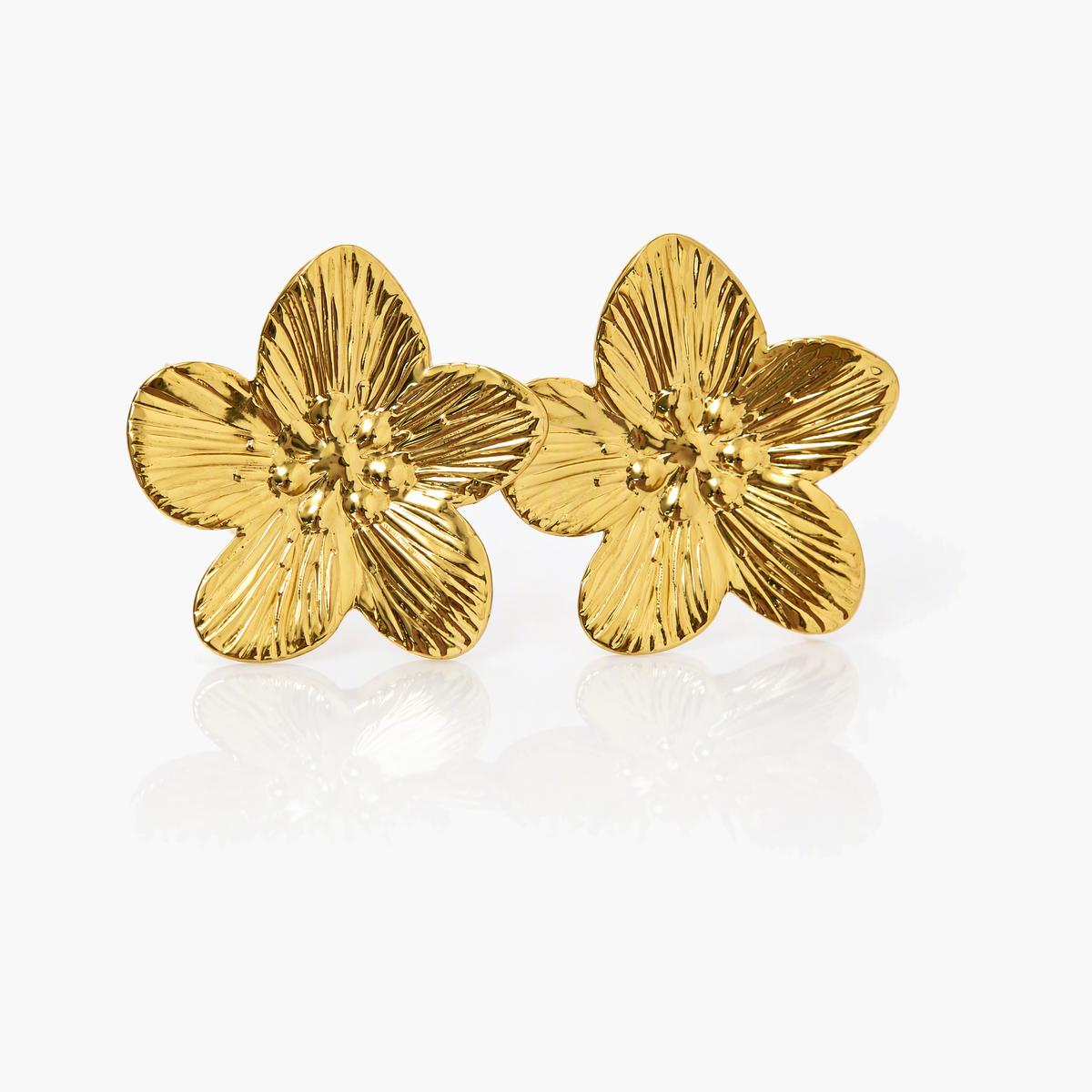 Textured Flower Stud Earrings