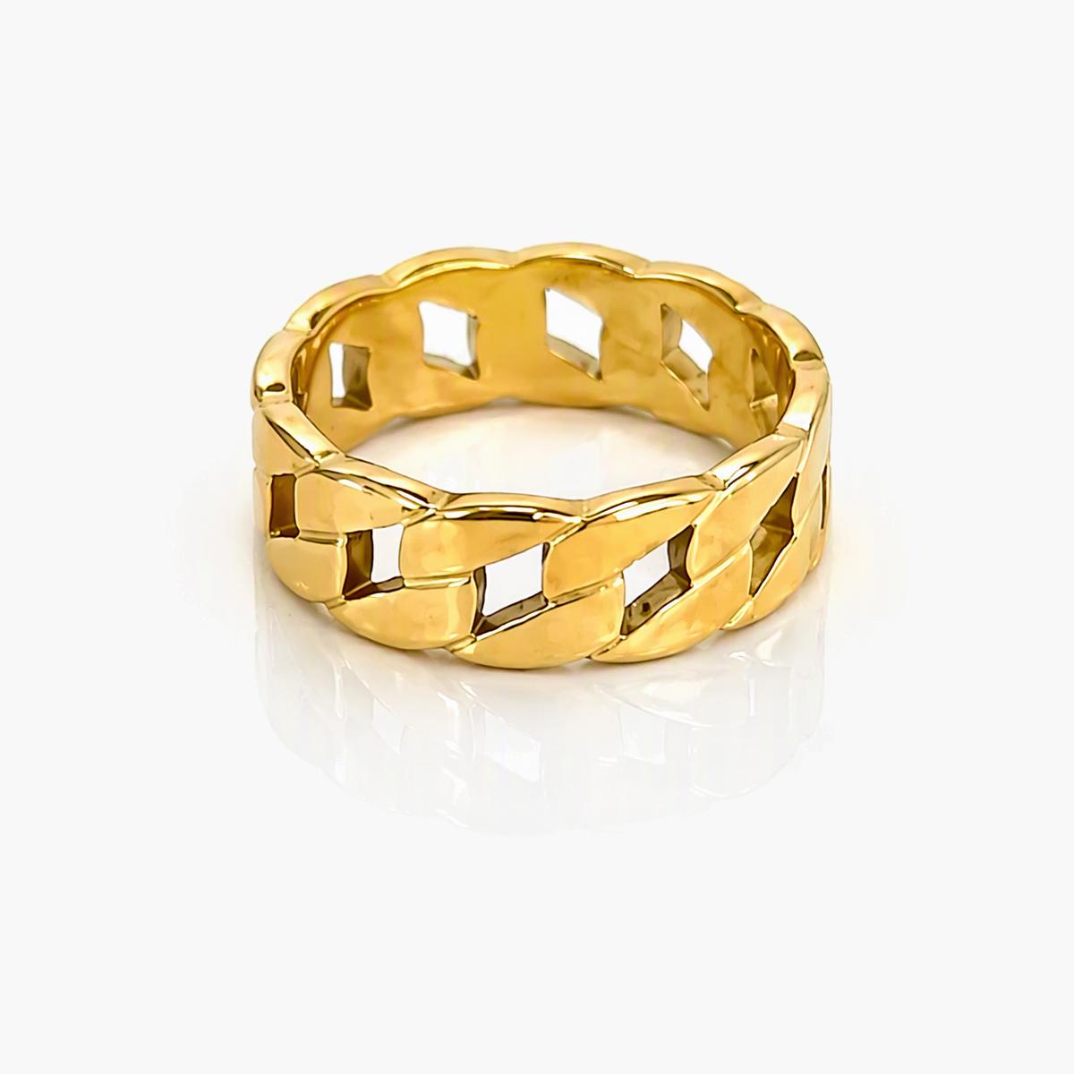 Geometric Cutout Band Ring