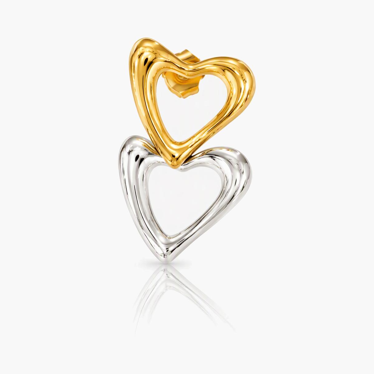 Double Heart Stud Earrings