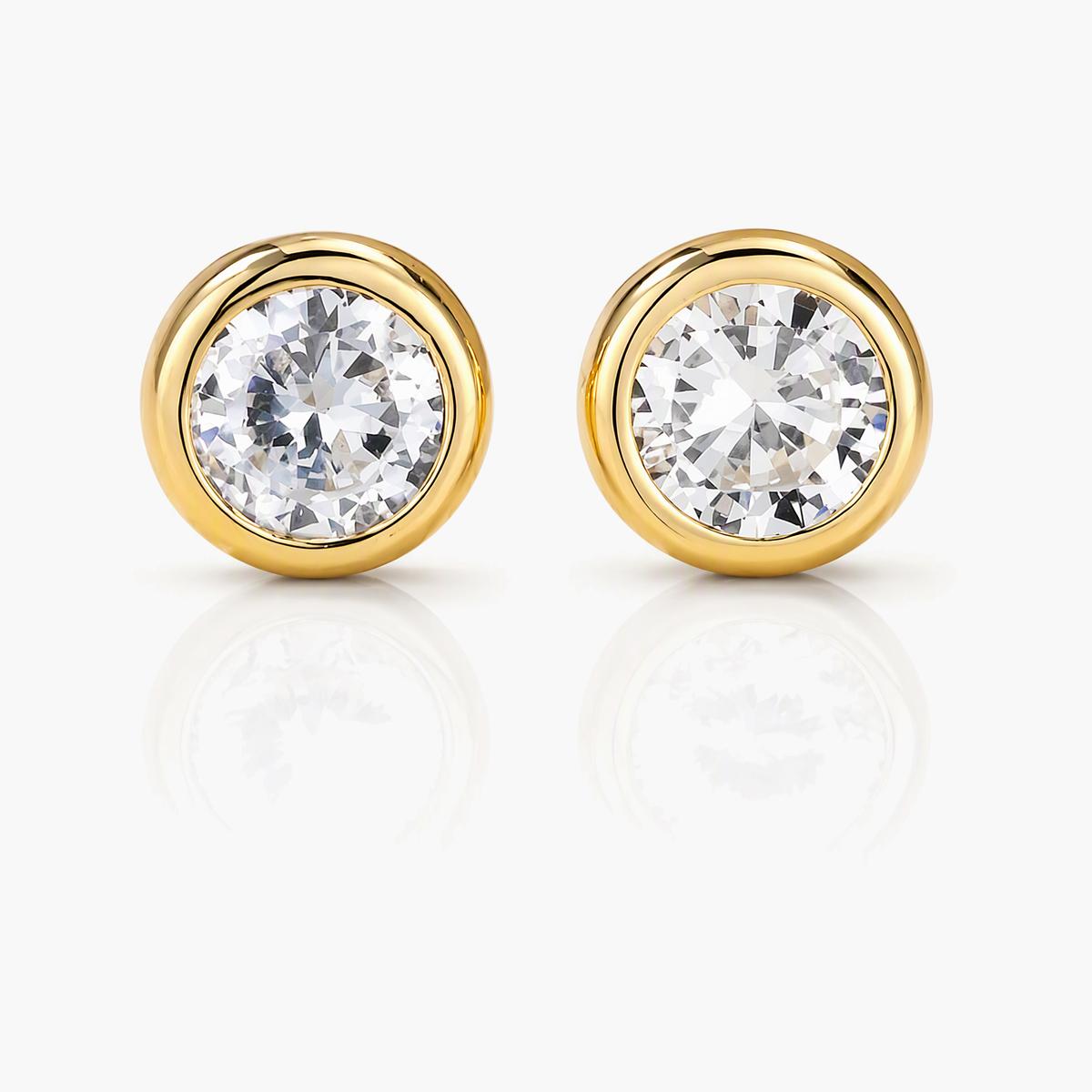 Minimalist Single Stone Stud Earrings