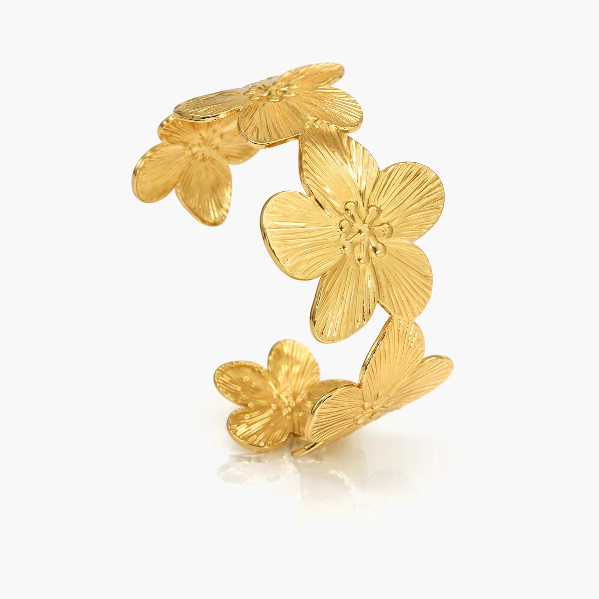 Floral Open Cuff Bracelet