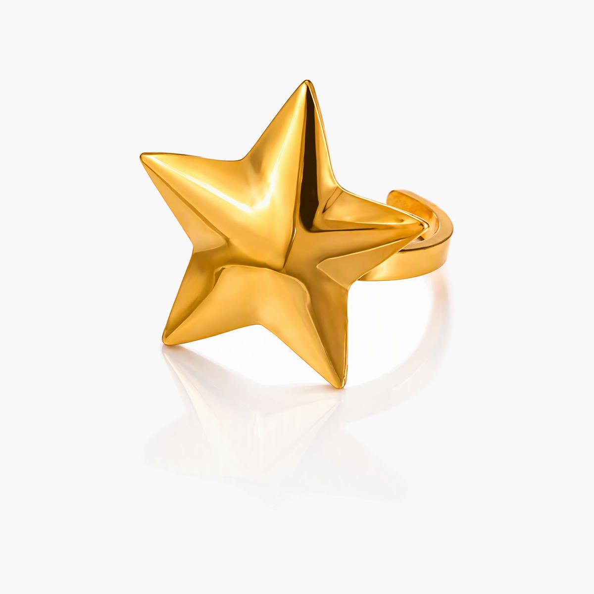 Puffy Star Open Ring