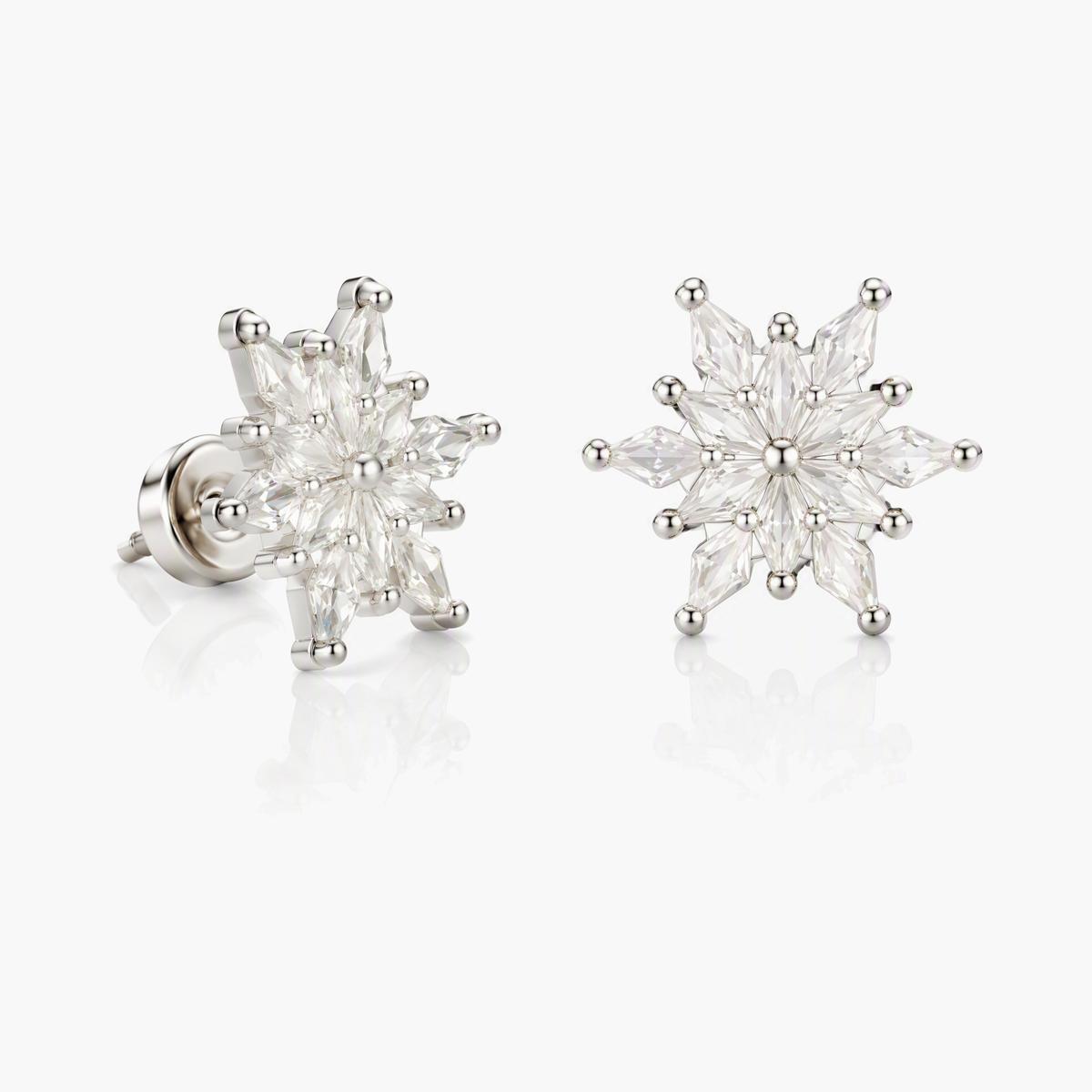 Dainty Snowflake Drop Earrings