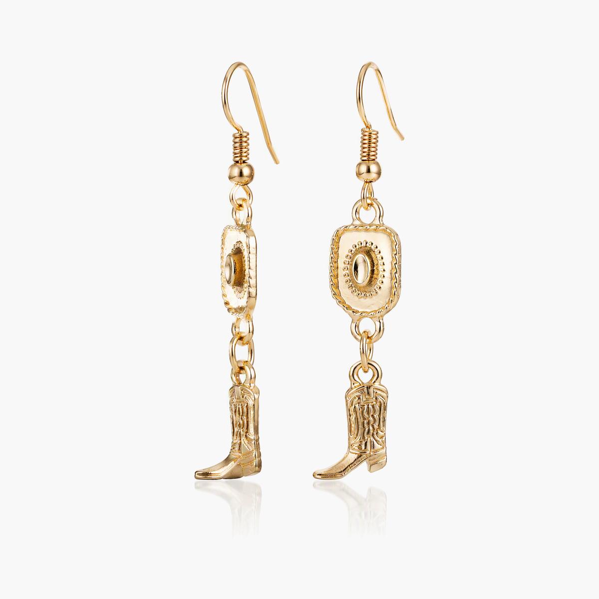 Vintage Cowboy Boot Drop Earrings