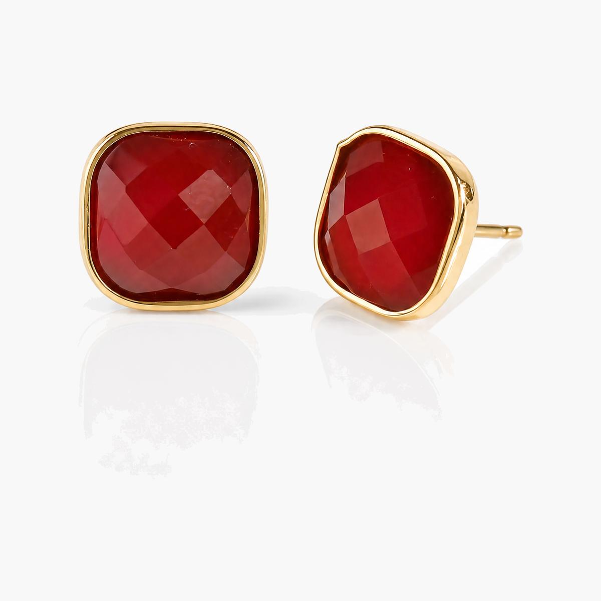 Minimalist Square Stone Stud Earrings