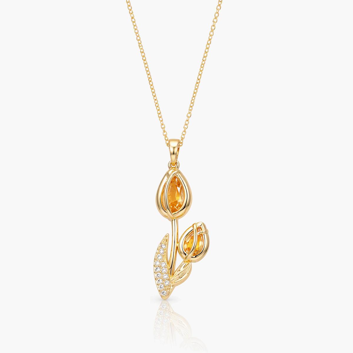 Dainty Tulip Pendant Necklace