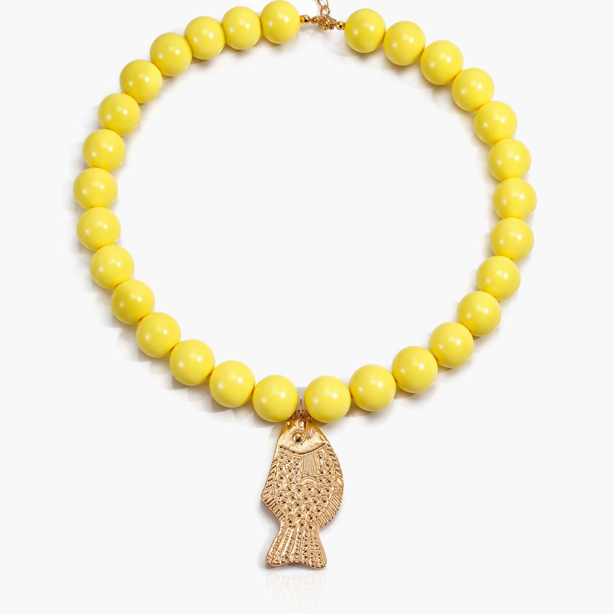 Boho Fish Charm Beaded Necklace