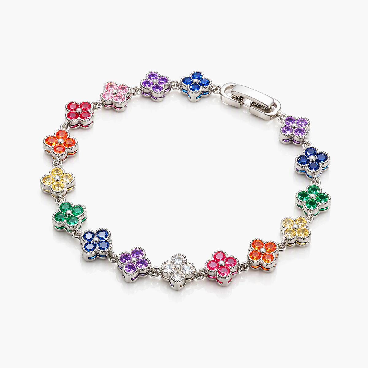 Colorful Four-Leaf Clover Bracelet