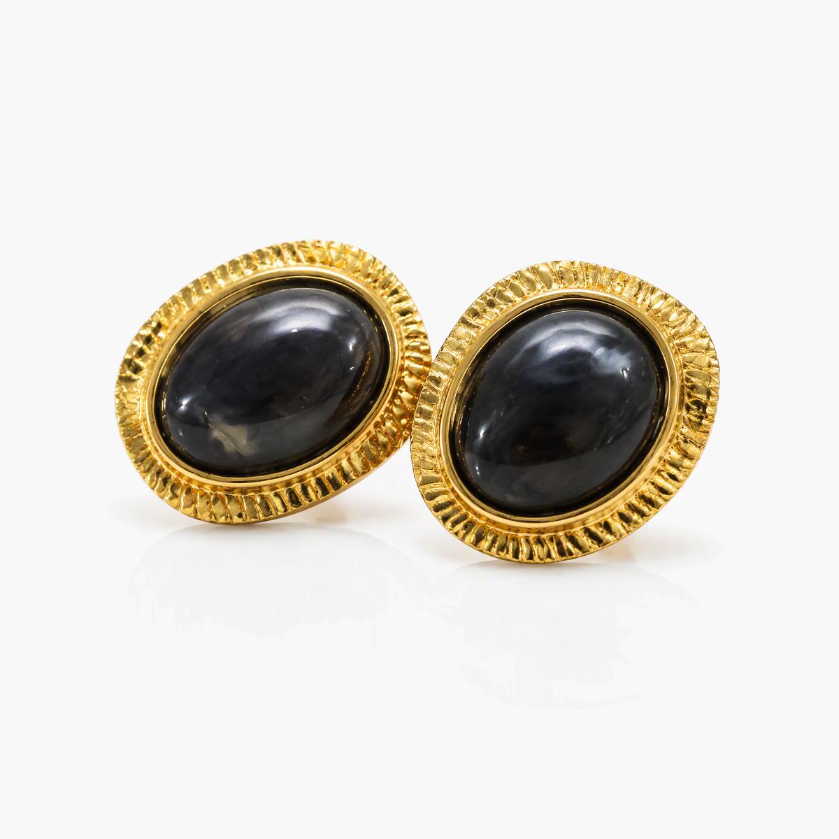 Vintage Oval Stud Earrings