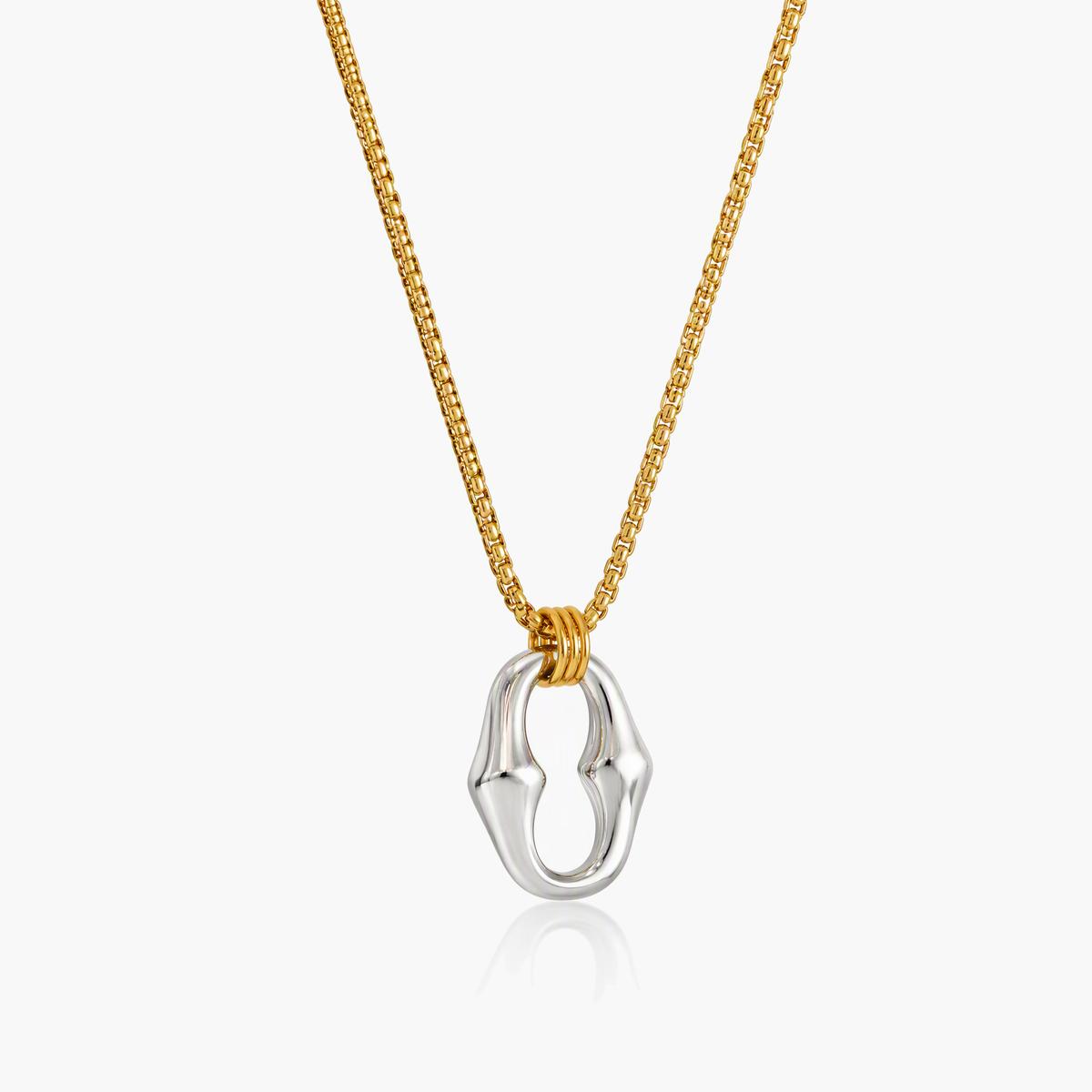 Minimalist Abstract Loop Pendant Necklace