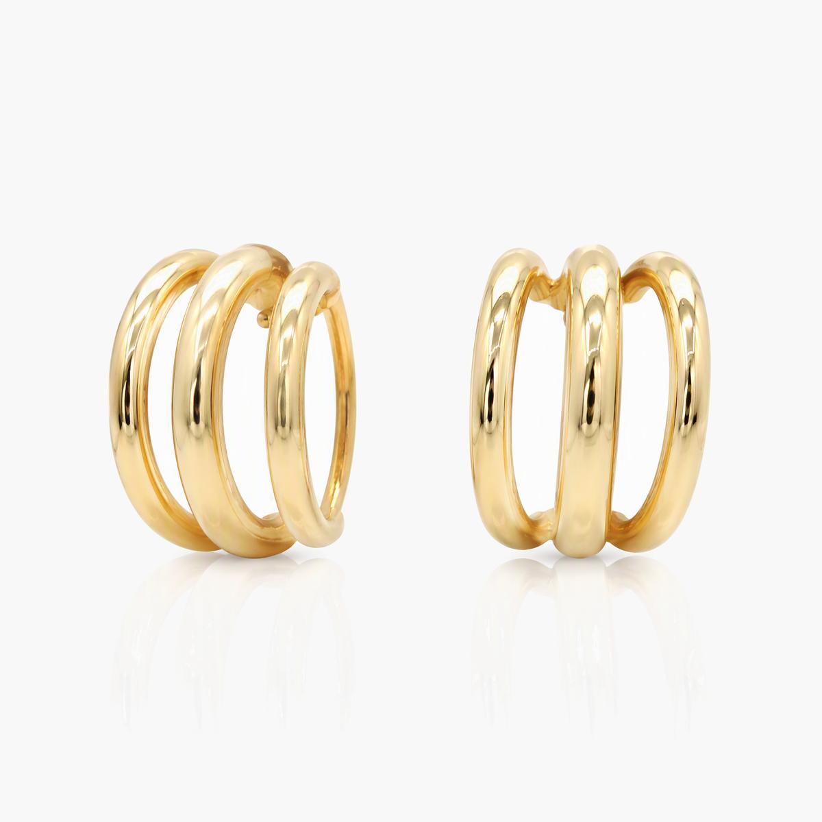 Triple Hoop Huggie Earrings