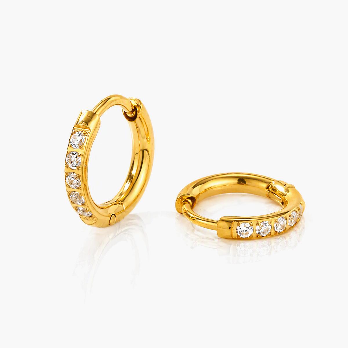 Dainty Paved Open Hoop Earrings