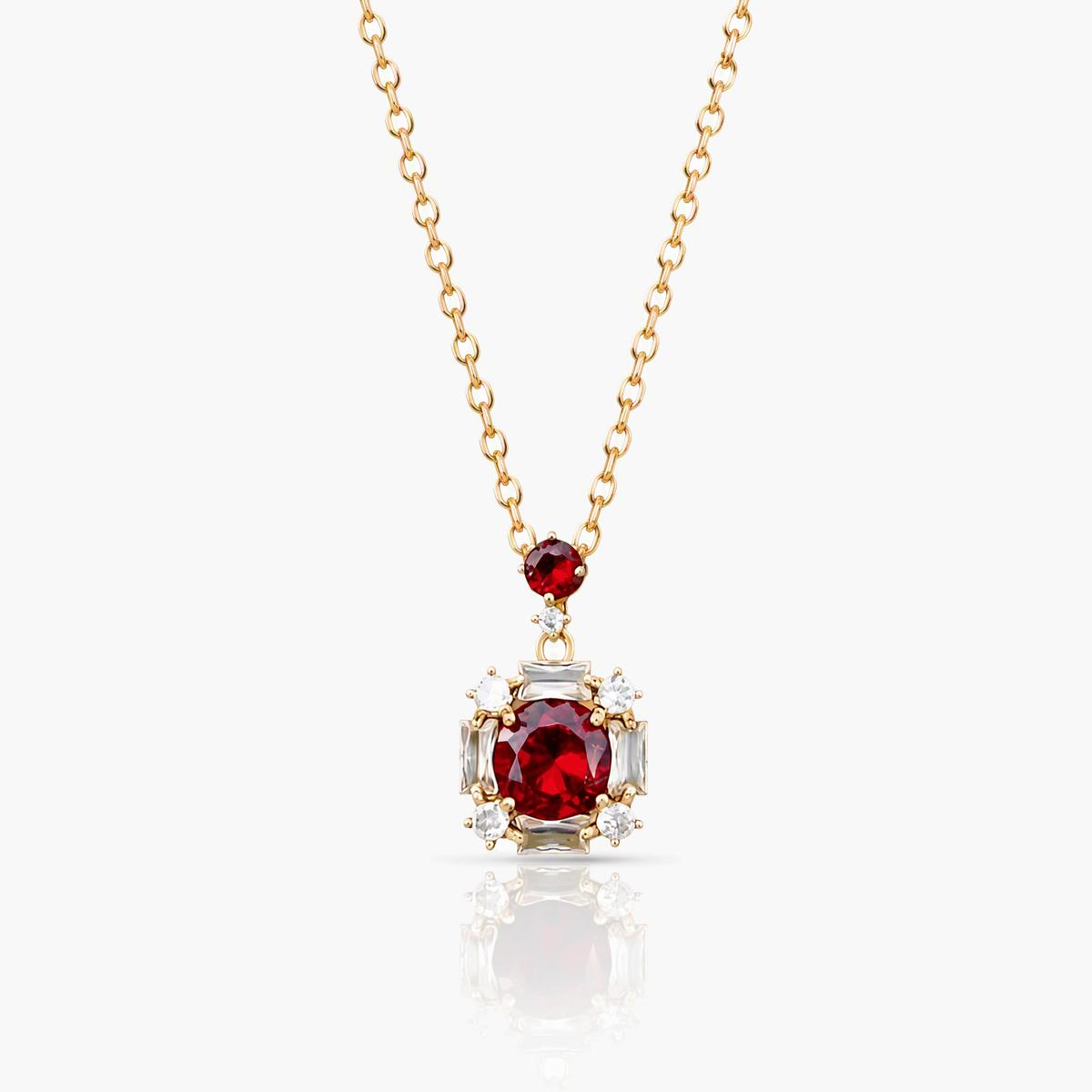 Elegant Square Stone Pendant Necklace