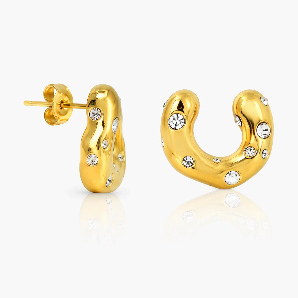 Trendy Open Cuff Huggie Earrings