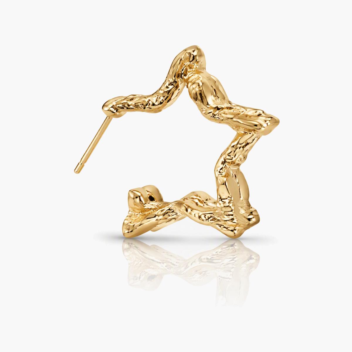 Trendy Open Star Huggie Earrings